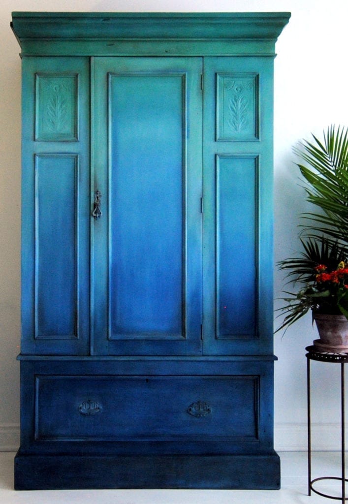 Ildiko Horvath ombre wardrobe painted with Chalk Paint furniture paint by Annie Sloan