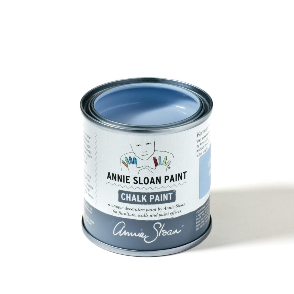 120ml tin of Louis Blue Chalk Paint® furniture paint by Annie Sloan, a clean pastel blue
