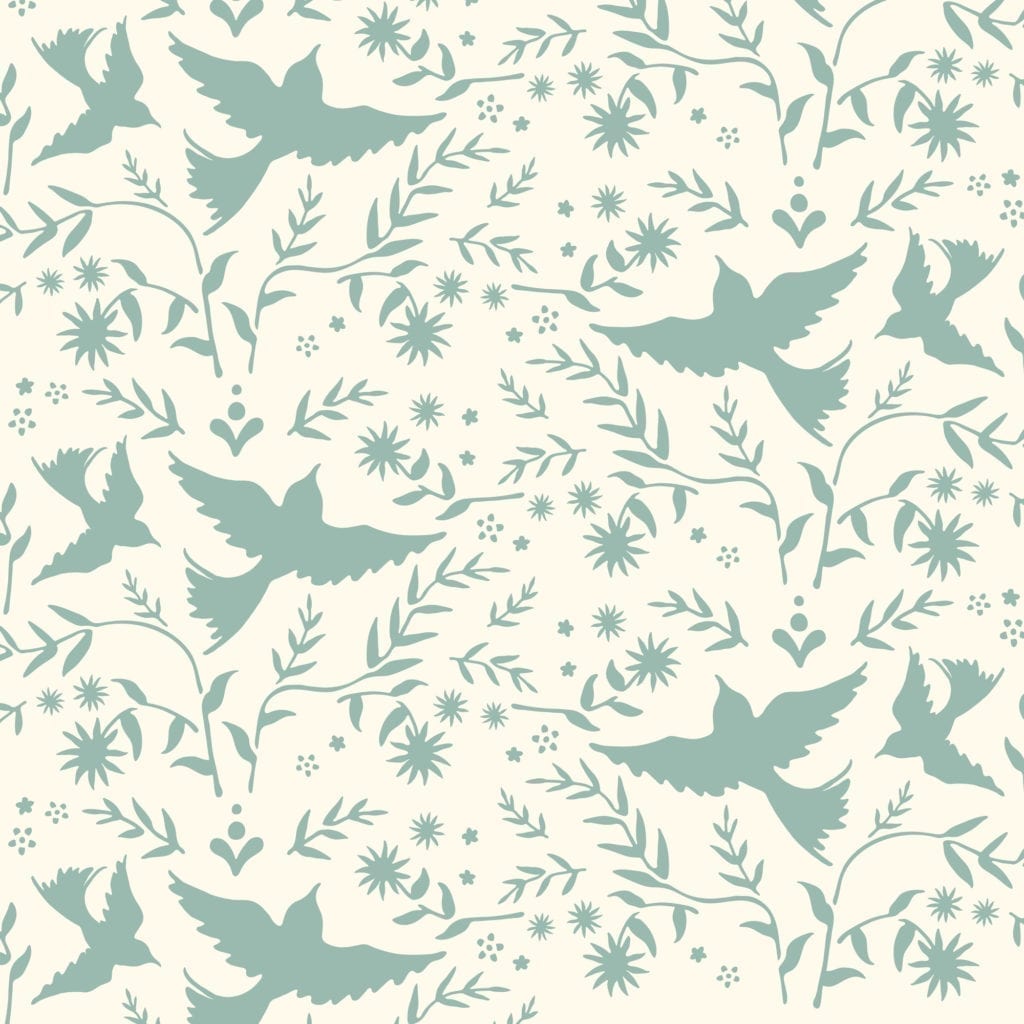 Mexican Birds Stencil by Annie Sloan design in Old White and Provence