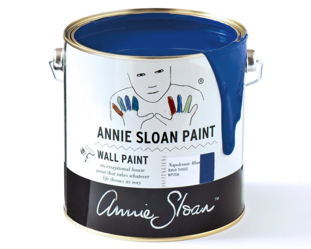 2.5 litre tin of Wall Paint by Annie Sloan in Napoleonic Blue, a rich deep cobalt blue