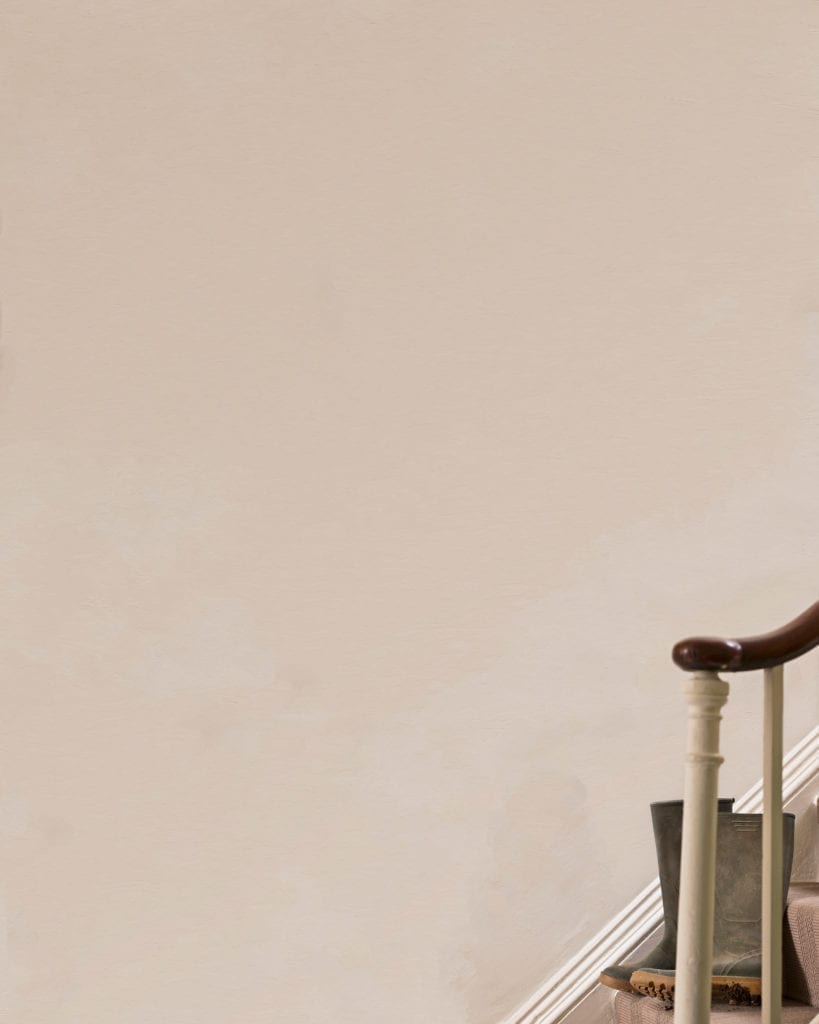 Hallway wall painted with Wall Paint by Annie Sloan in Old Ochre, a soft warm neutral beige cream