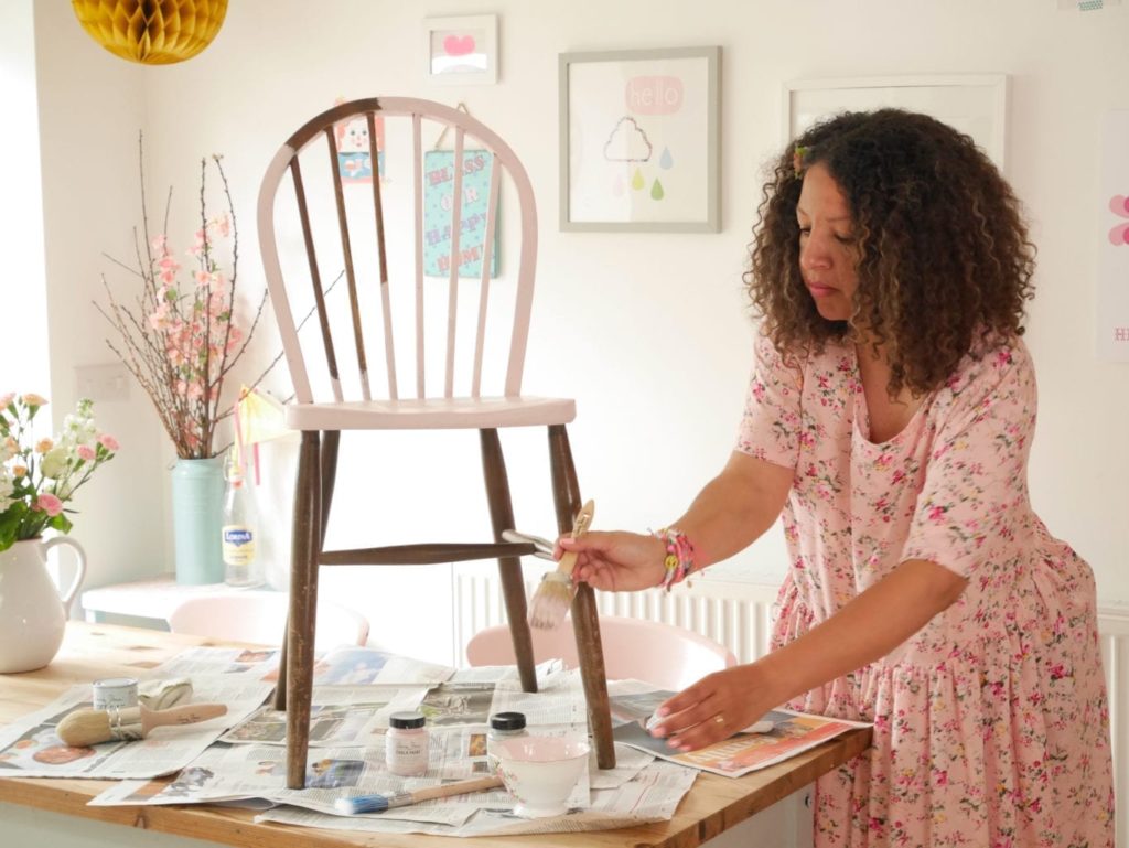 Painted Chair by Allison Sadler with Chalk Paint® by Annie Sloan in Antoinette and Paris Grey