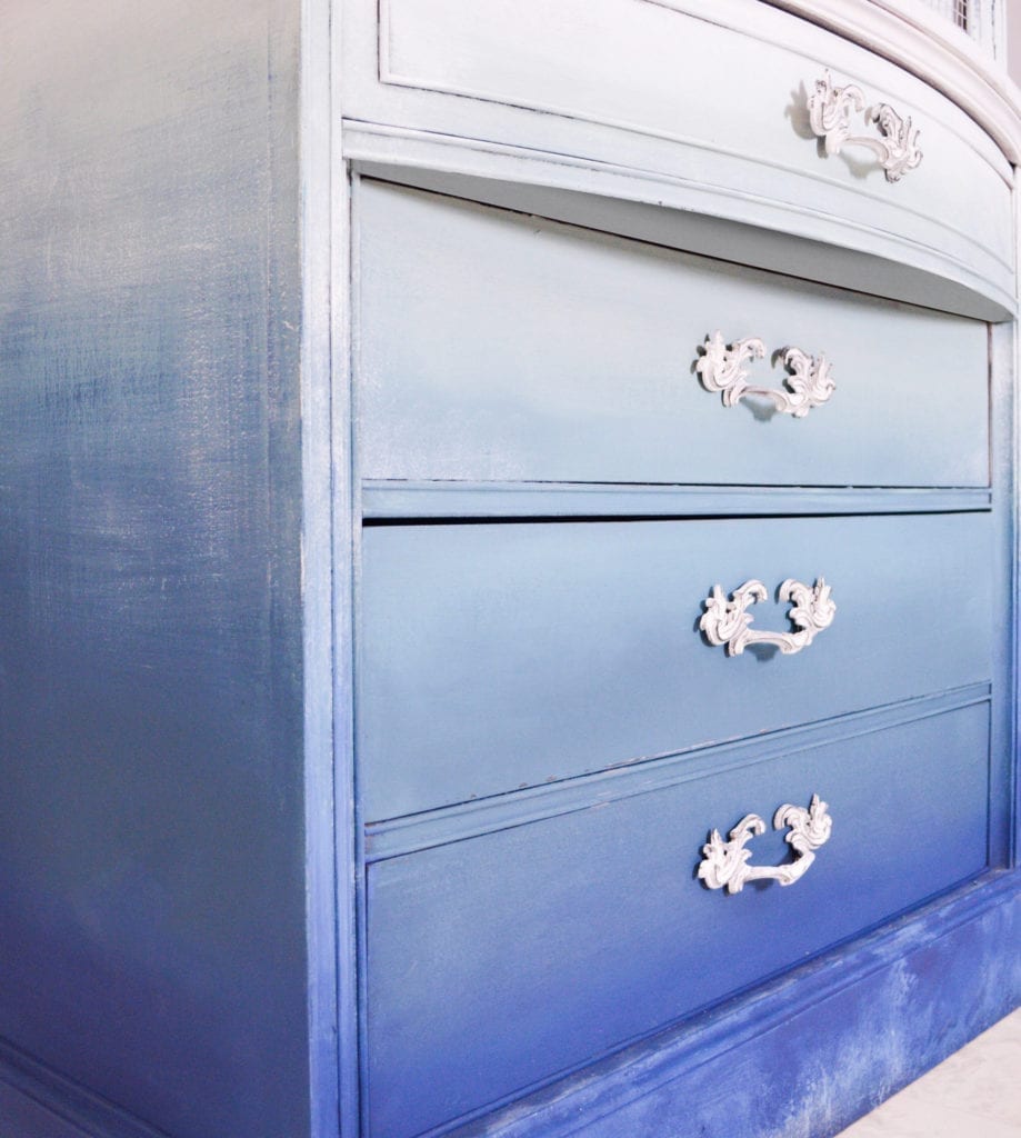 Frosted Blue Dresser by Annie Sloan Painter in Residence Girl in Blue Designs painted with Chalk Paint®