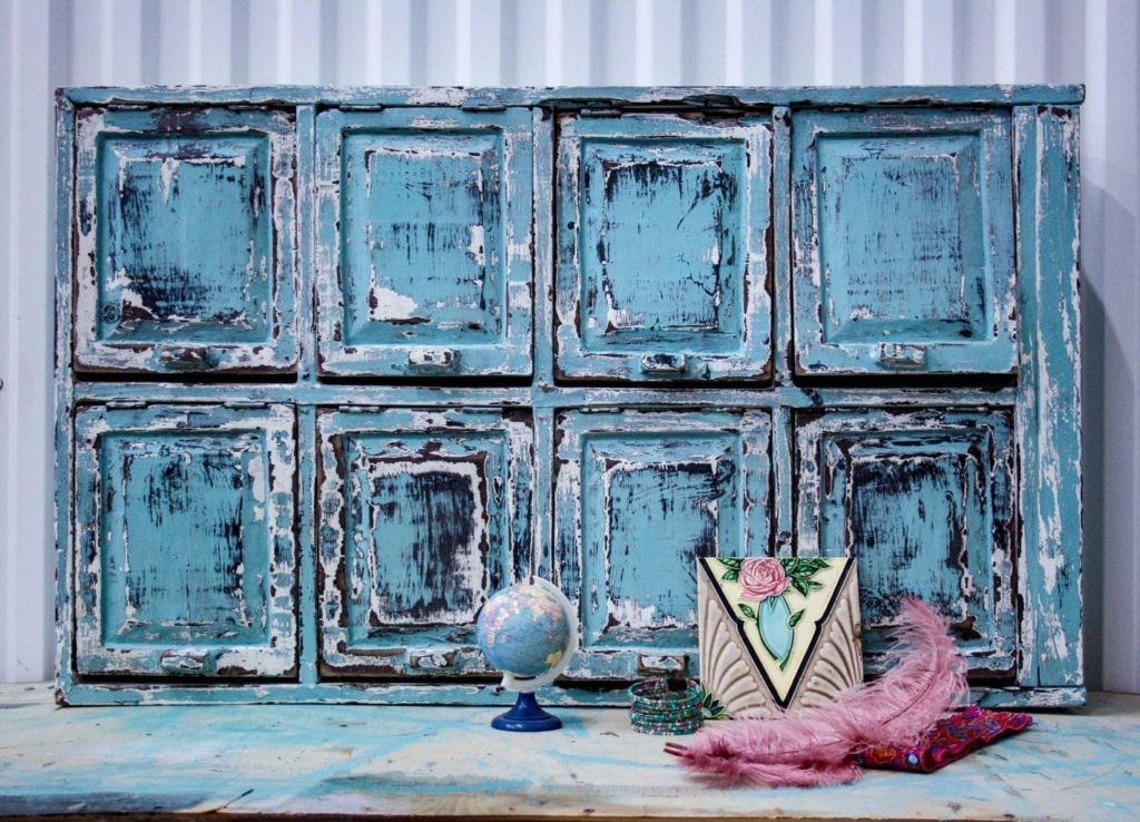 Indian inspired painted and distressed cabinet by Annie Sloan Painter in Residence Simon Olsson with Chalk Paint®