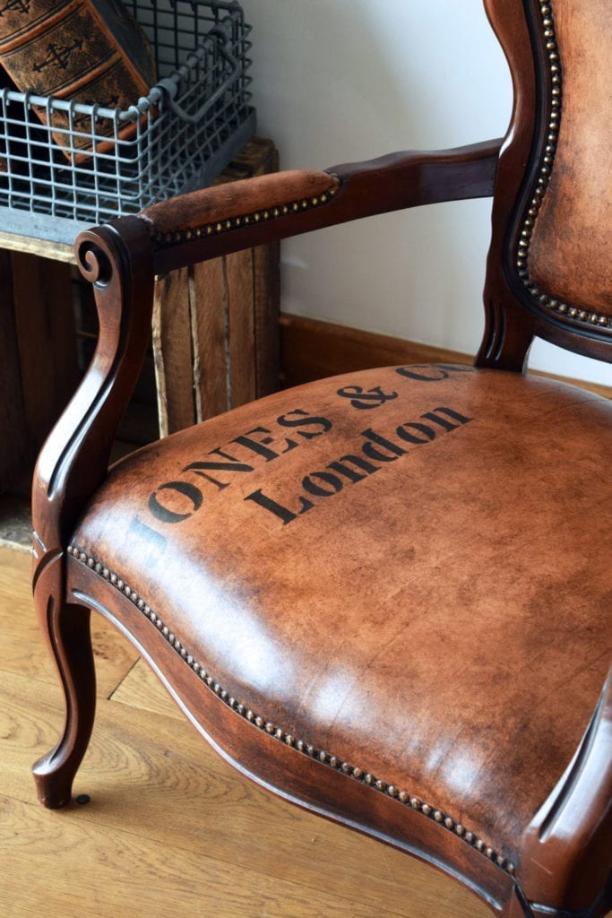Leather Look Chair by Annie Sloan Painter in Residence Jonathon Marc Mendes painted with Chalk Paint®