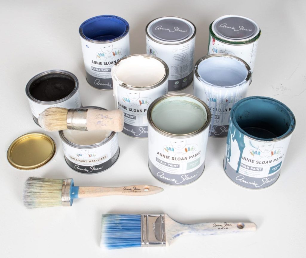 Chalk Paint® tins bu Annie Sloan needed to create the ombre wardrobe by Annie Sloan Painter in Residence Ildiko Horvath