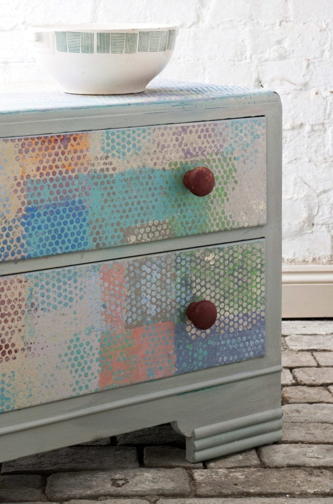 Paul Klee inspired drawers painted with Chalk Paint® by Annie Sloan in Paris Grey