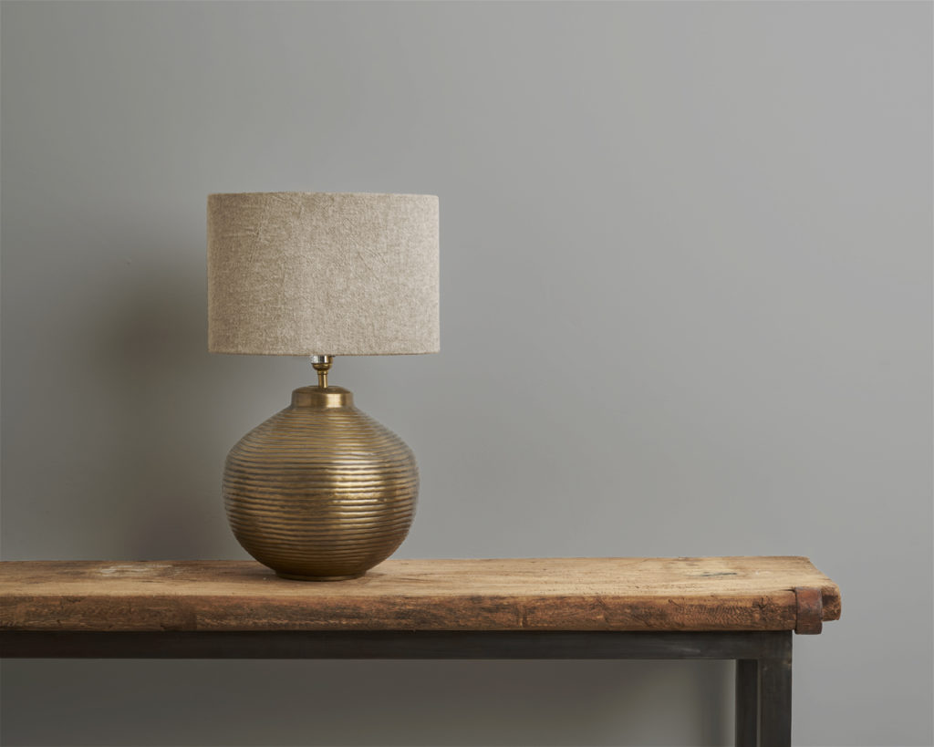 Chicago Grey wall paint by Annie Sloan on wall behind lamp