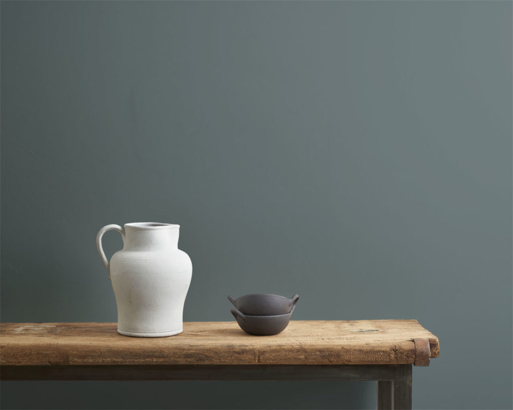 Cambrian Blue wall paint, used on a wall, By Annie Sloan