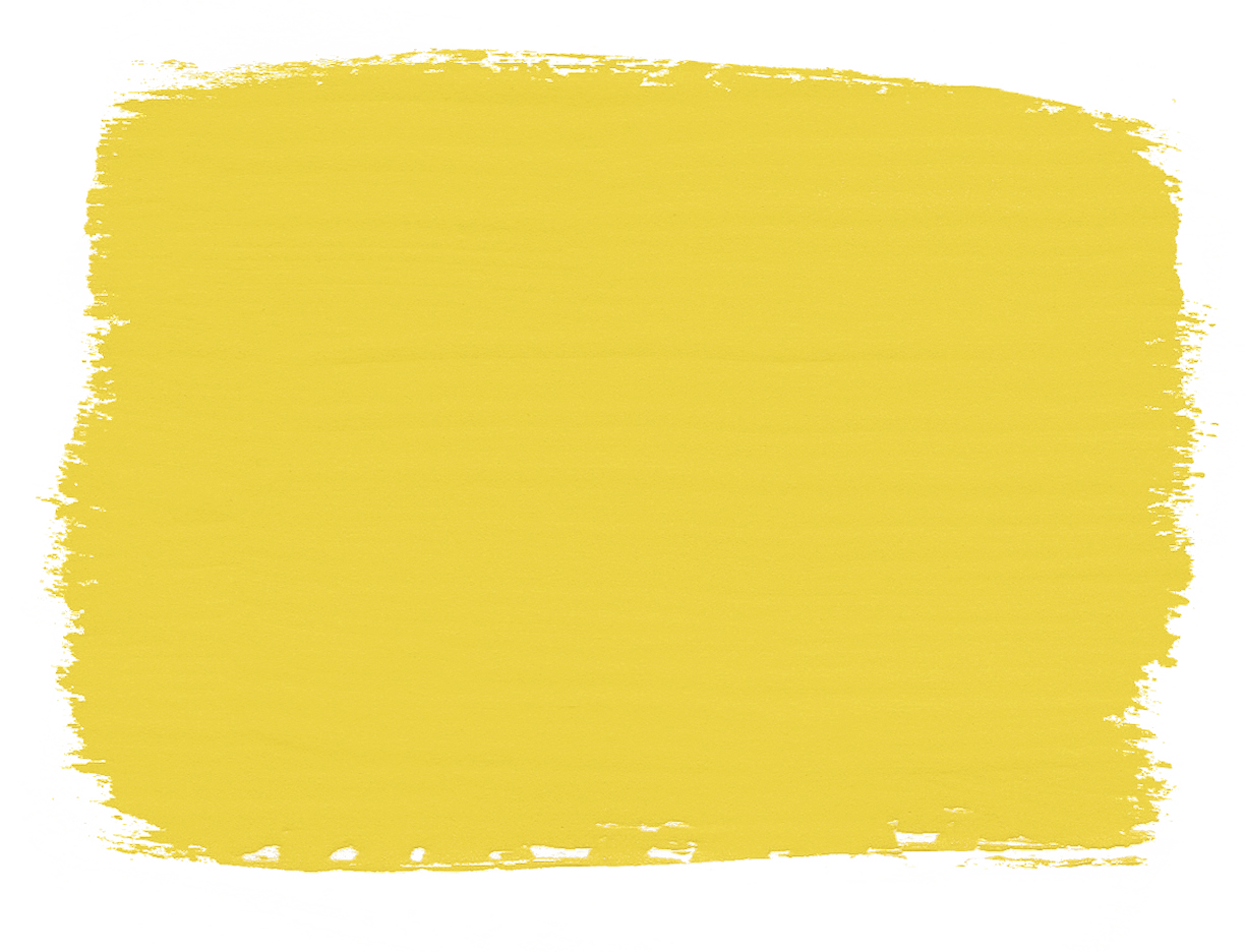 Exemple d’un coup de pinceau de la peinture English Yellow d'Annie Sloan