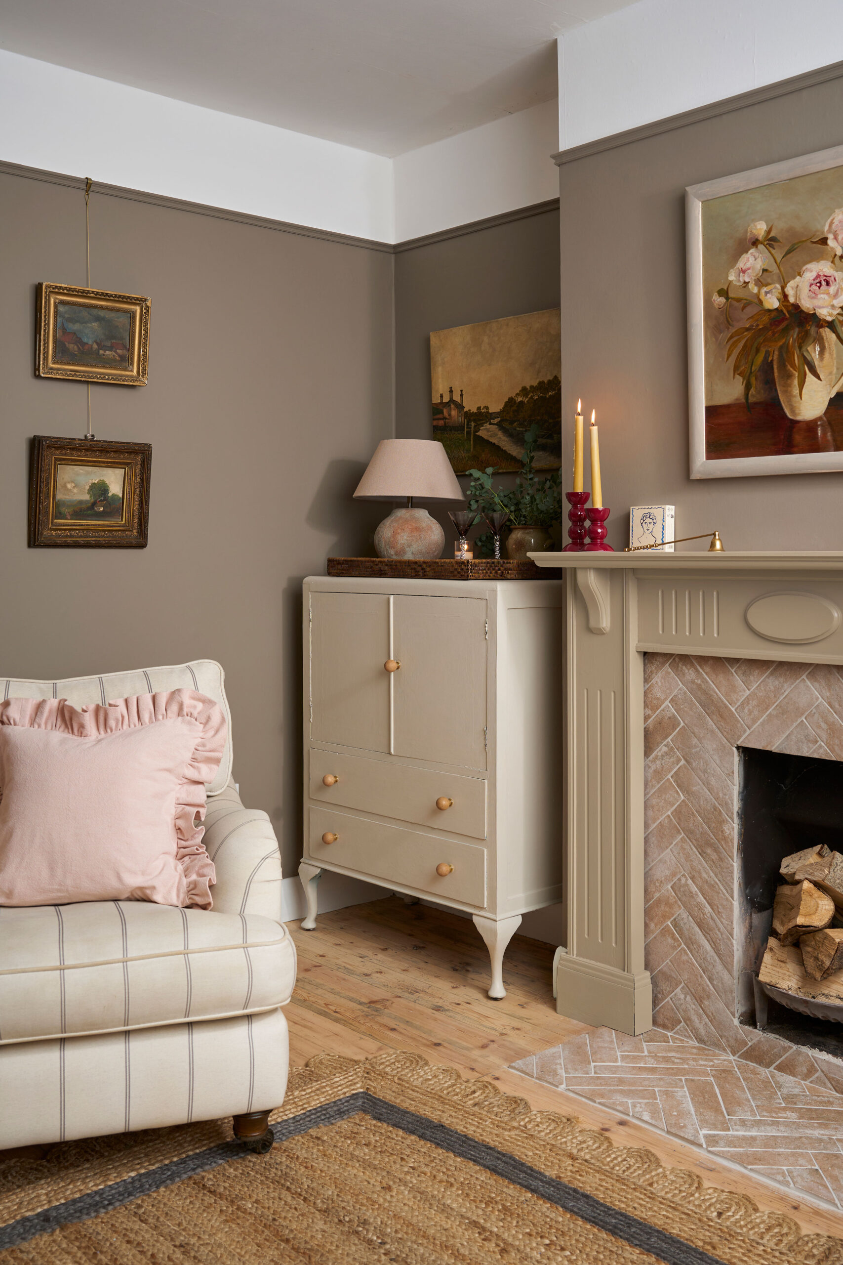 Canvas Satin Paint on a side unit in a lounge