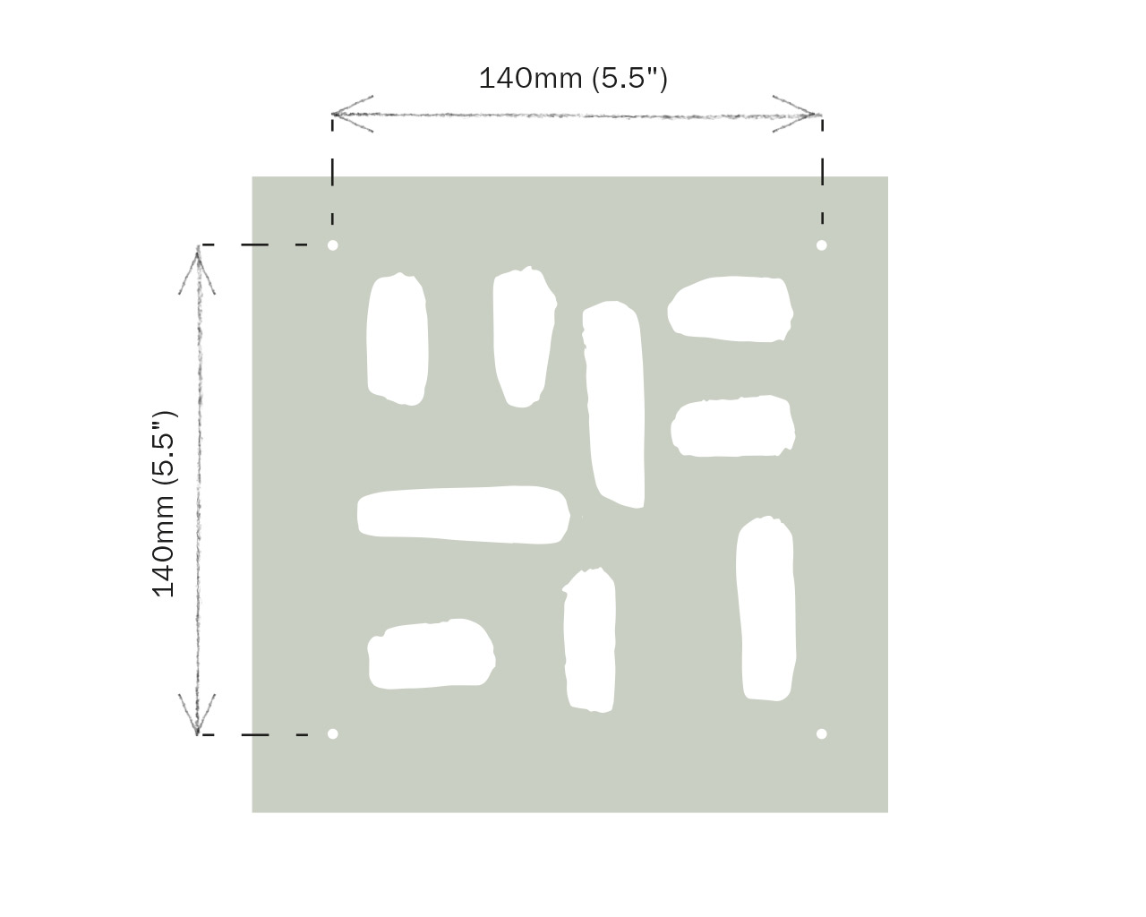 Annie Sloan Brushwork Tile Stencil Measurements Image