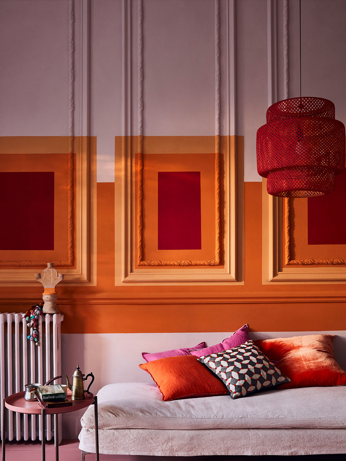 Annie Sloan autumnal coloured Chalk Paint used on a wall