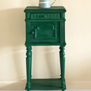 Side table painted with Chalk Paint® in Amsterdam Green, a strong, deep forest green