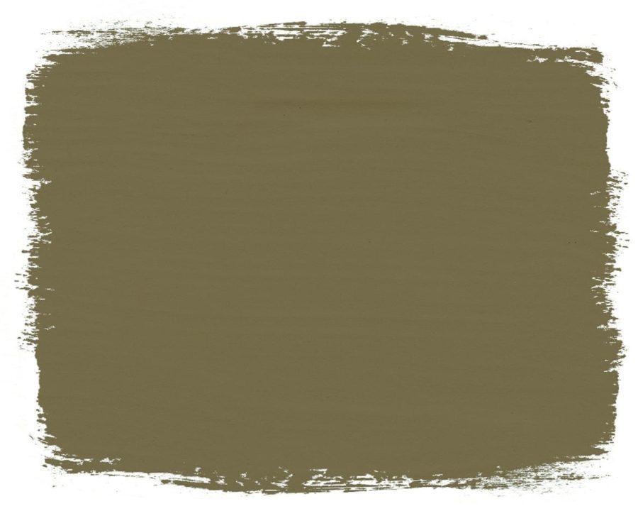 Paint swatch of Olive Chalk Paint® furniture paint by Annie Sloan, a traditional olive khaki green