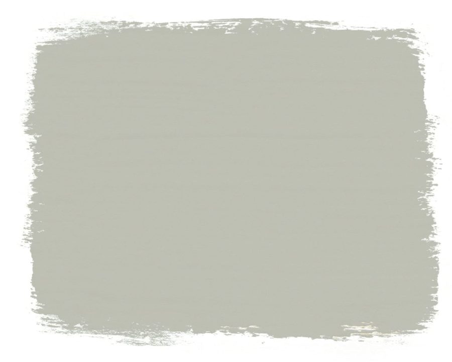 Próbka farby do mebli Chalk Paint™ firmy Annie Sloan w kolorze Paris Grey, łagodna szarość z lekką domieszką błękitu