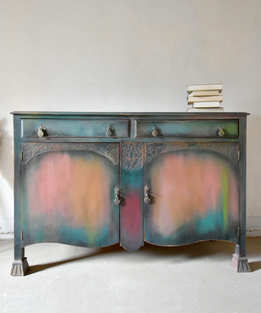 Rainbow Bohemian Sideboard by Annie Sloan Painter in Residence Chloe Kempster painted with Chalk Paint®