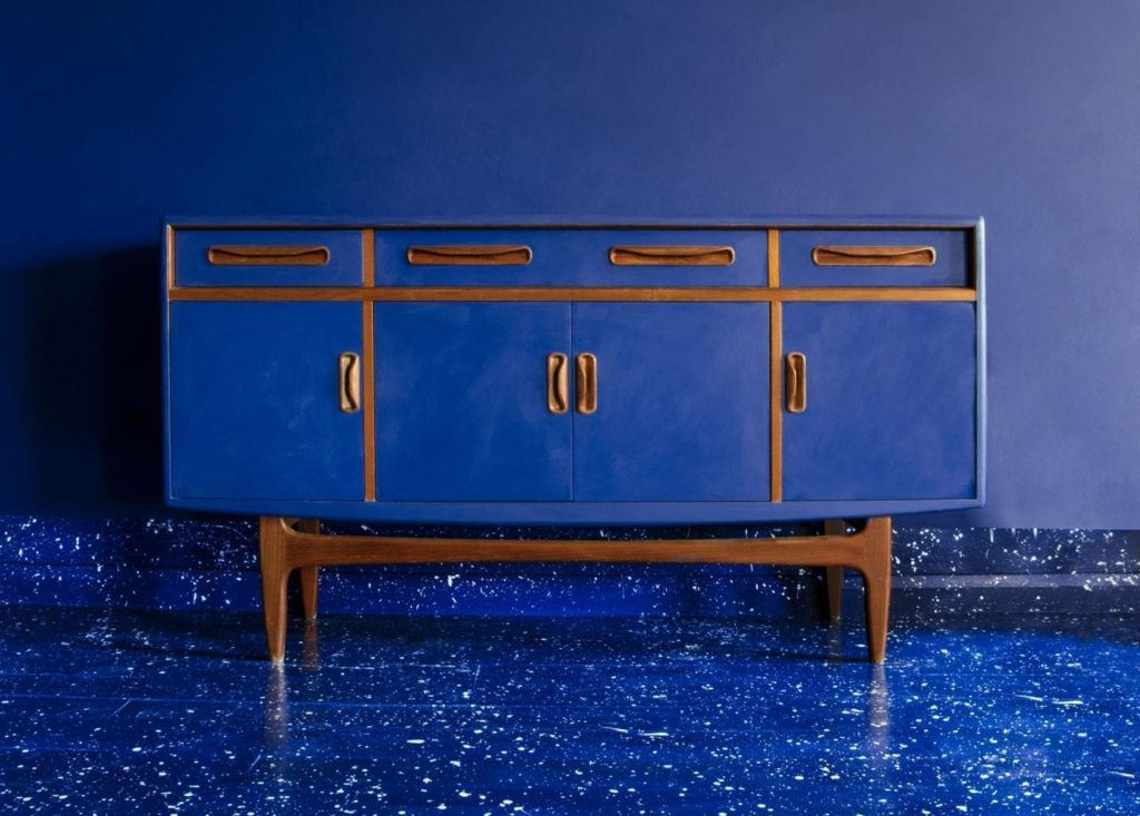 G Plan mid-century sideboard painted with Chalk Paint® furniture paint by Annie Sloan in Napoleonic Blue