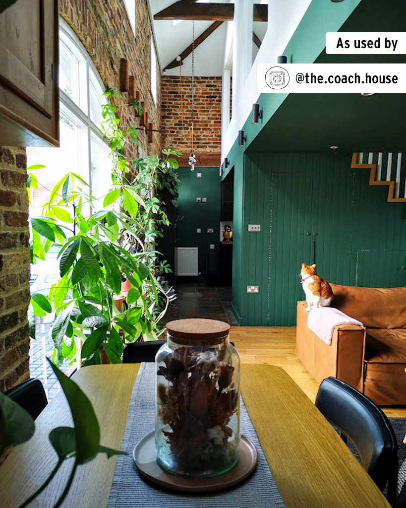 Living room featuring panelled doors painted in Annie Sloan Chalk Paint in Amsterdam Green