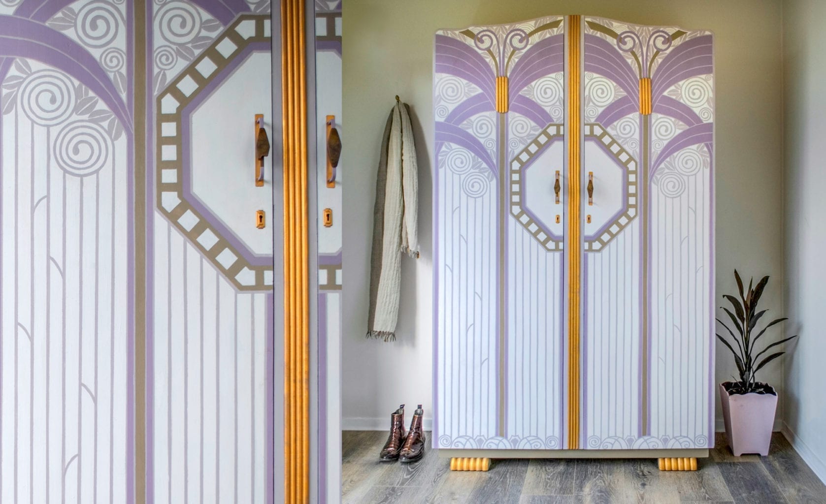 Annie Sloan Painter in Residence Jeanie Simpson Art Deco inspired wardrobe painted with Chalk Paint®