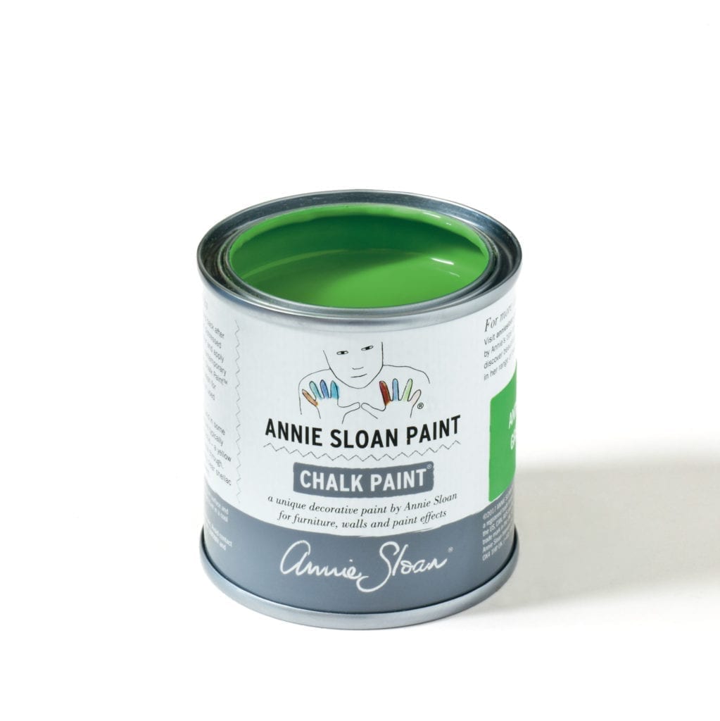 120ml tin of Antibes Green Chalk Paint® furniture paint by Annie Sloan, a bright neoclassical green