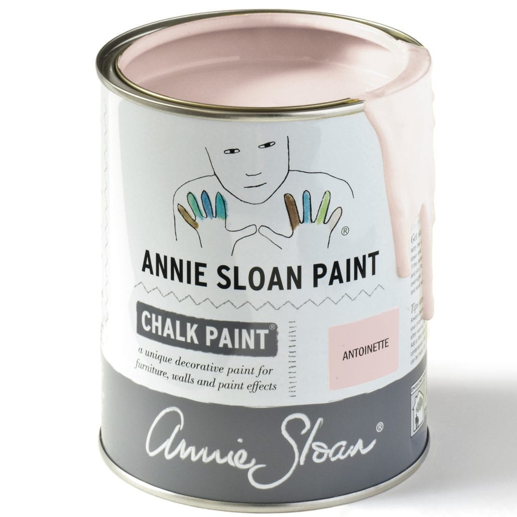 1 litre tin of Antoinette Chalk Paint® furniture paint by Annie Sloan, a soft pale pink