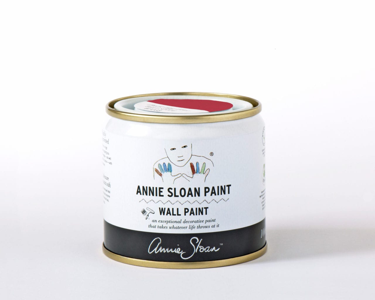 100ml tester tin of Wall Paint by Annie Sloan in Emperor's Silk, a bright, pure red