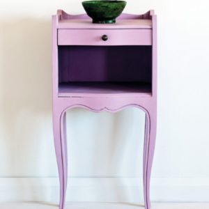 Side table painted with Chalk Paint® in Henrietta, a rich and complex pink with a hint of lilac