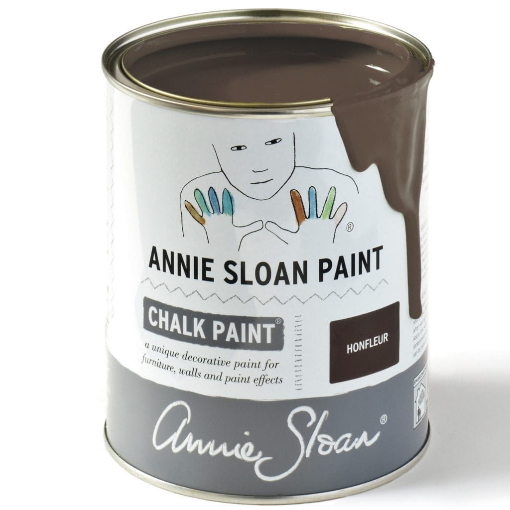 1 litre tin of Honfleur Chalk Paint® furniture paint by Annie Sloan, a rich brown