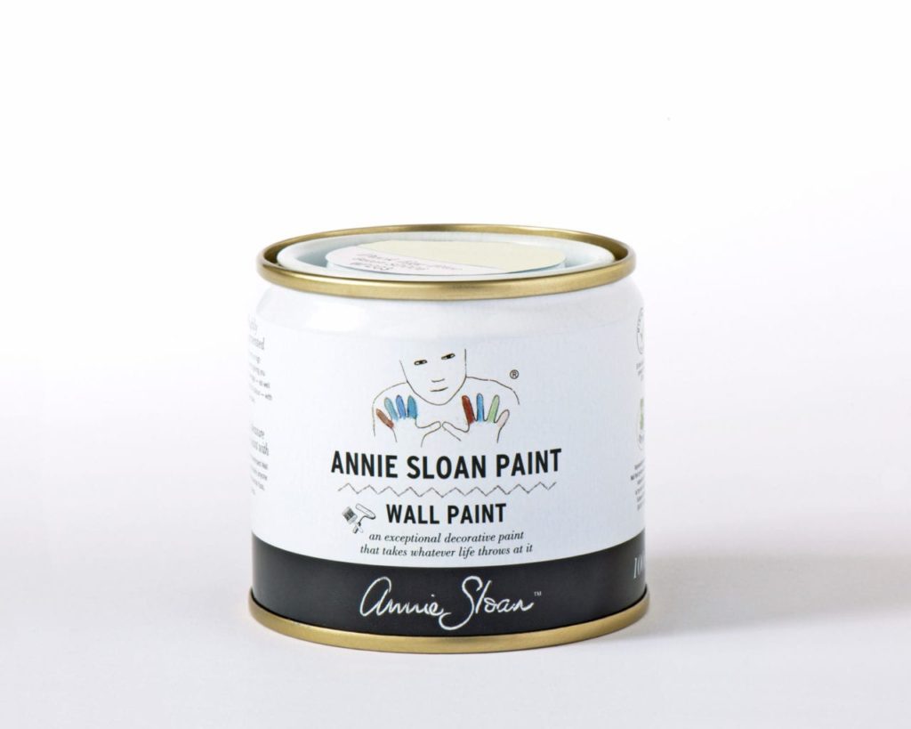 100ml tester tin of Wall Paint by Annie Sloan in Old White, a cool soft off-white
