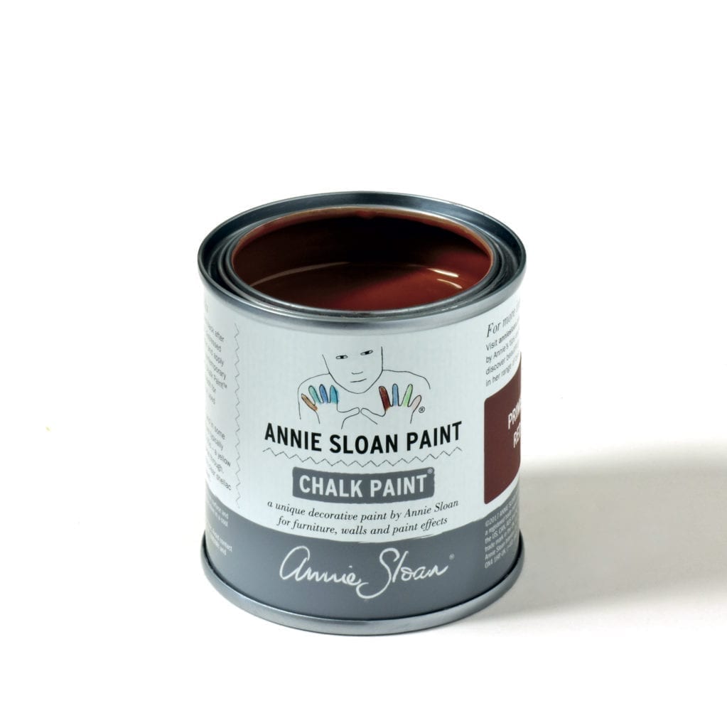 120ml tin of Primer Red Chalk Paint® furniture paint by Annie Sloan, a deep, red ochre