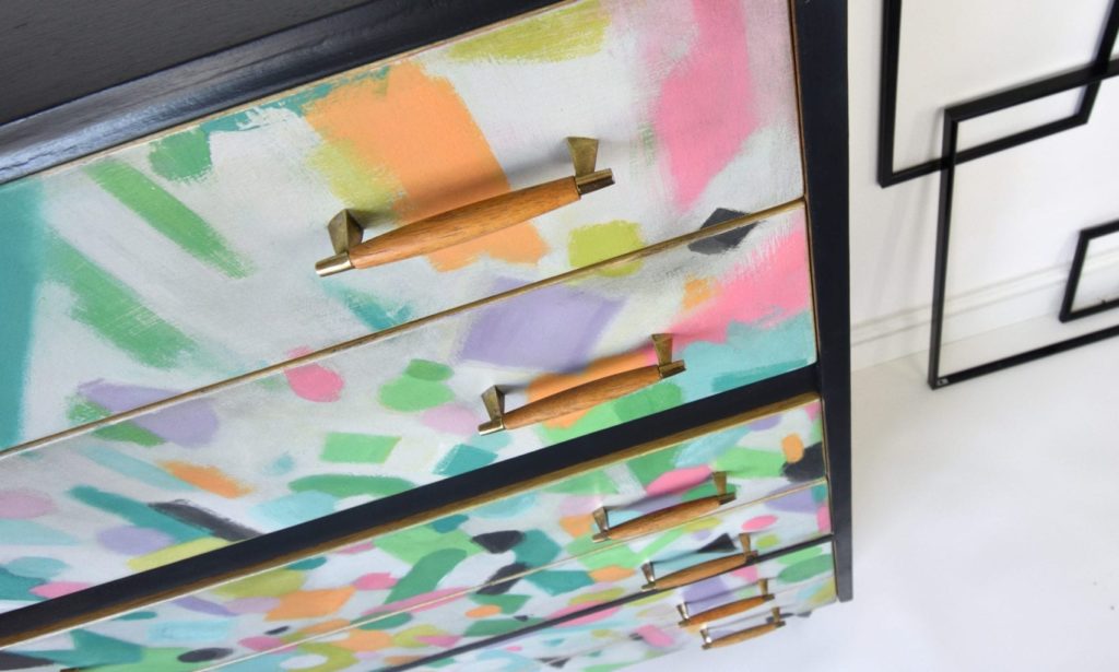 Abstract Confetti Tallboy by Annie Sloan Painter in Residence Chloe Kempster of Maisies House painted with Chalk Paint