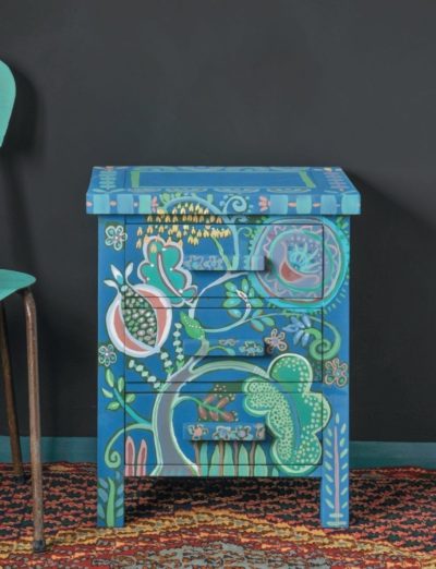 Botanical Folk Drawers from Issue 1 of The Colourist painted with Chalk Paint® by Annie Sloan with Graphite Wall Paint