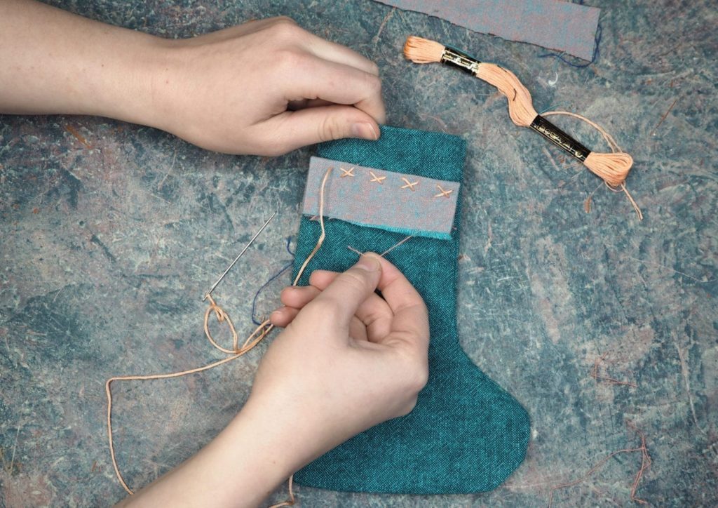 How to make Christmas Stockings made from Linen Union fabric by Annie Sloan