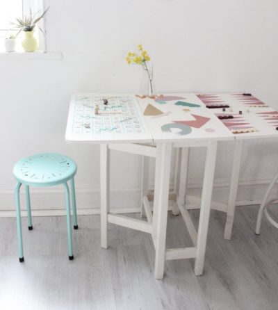 Games Table by Annie Sloan Painters in Residence Hester van Overbeek painted with Chalk Paint® in Original
