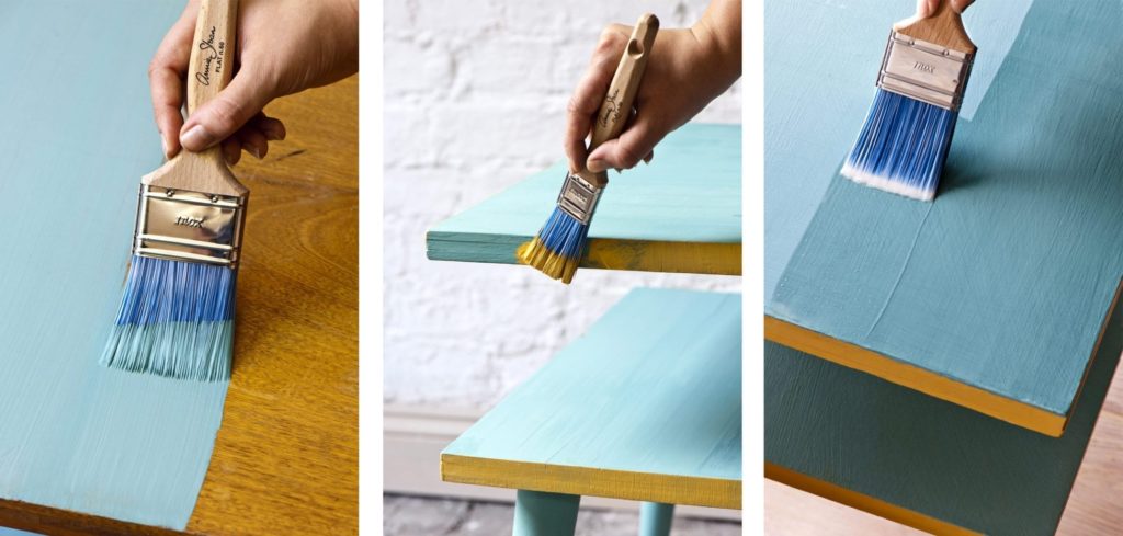 Heal's Table painted with Chalk Paint® by Annie Sloan in Provence and English Yellow and Lacquer steps