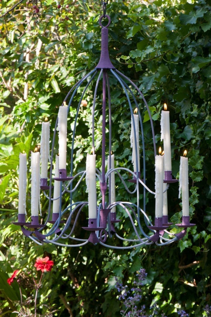 Garden candelabra painted with Chalk Paint® furniture paint by Annie Sloan and finished with Lacquer for protection