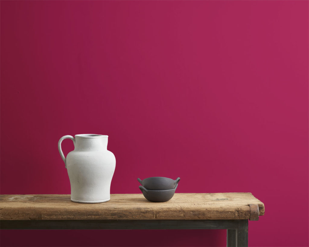 Capri Pink wall paint by Annie Sloan painted on a wall