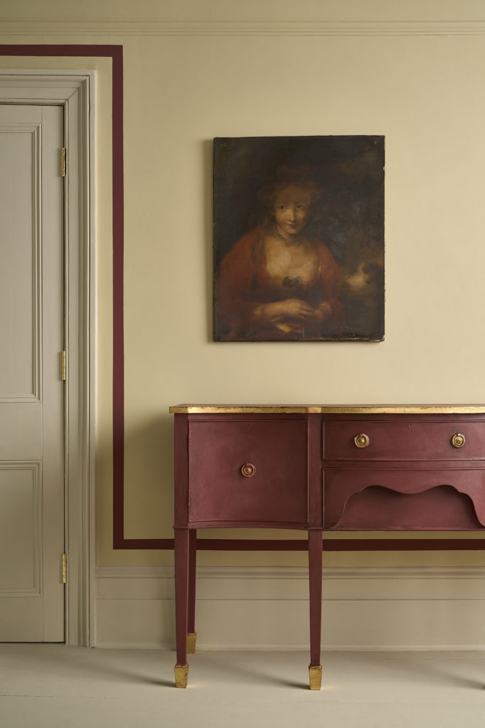 Annie Sloan Wall Paint in Old Ochre featuring Chalk Paint Side Table and Painting