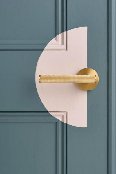 Annie Sloan Satin Paint used on an internal door to decorate a Plank gold door handle