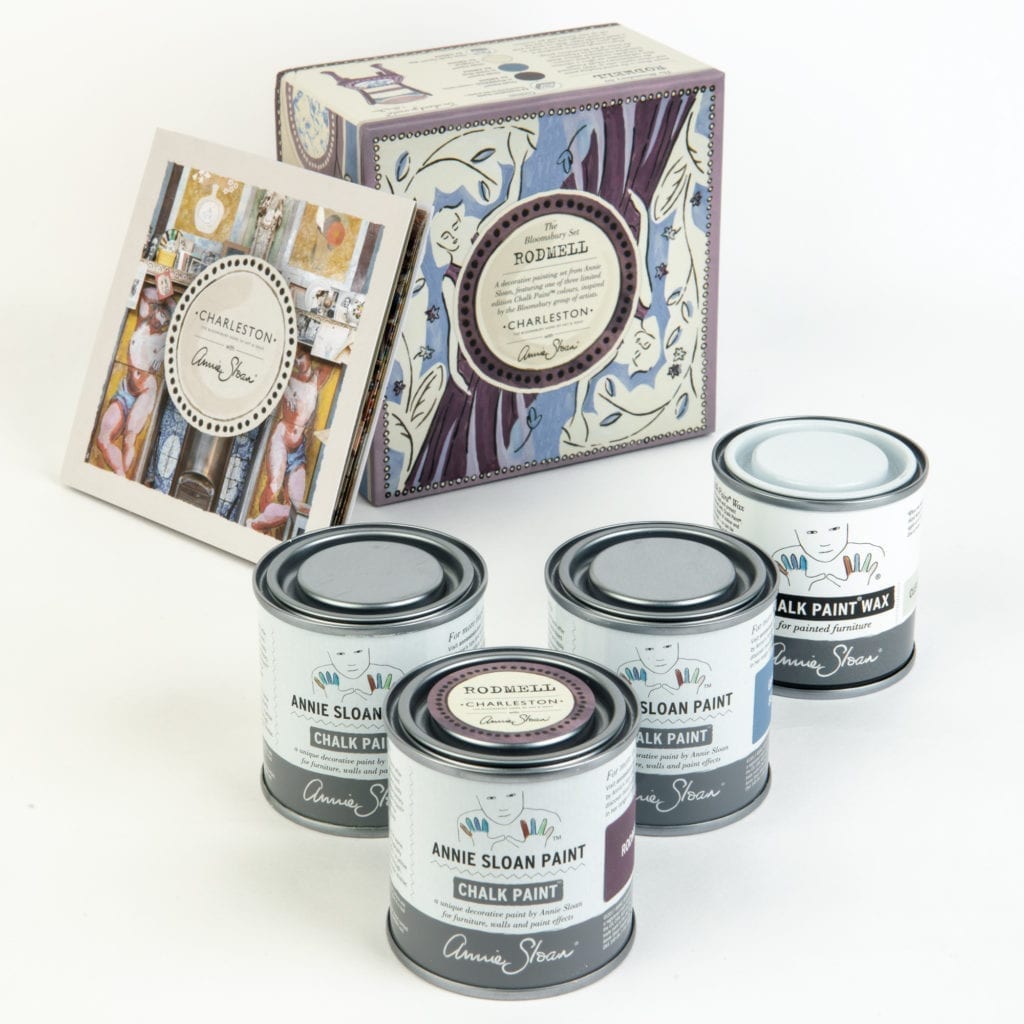 Annie Sloan with Charleston Decorative Paint Set in Rodmell, Greek Blue and Original
