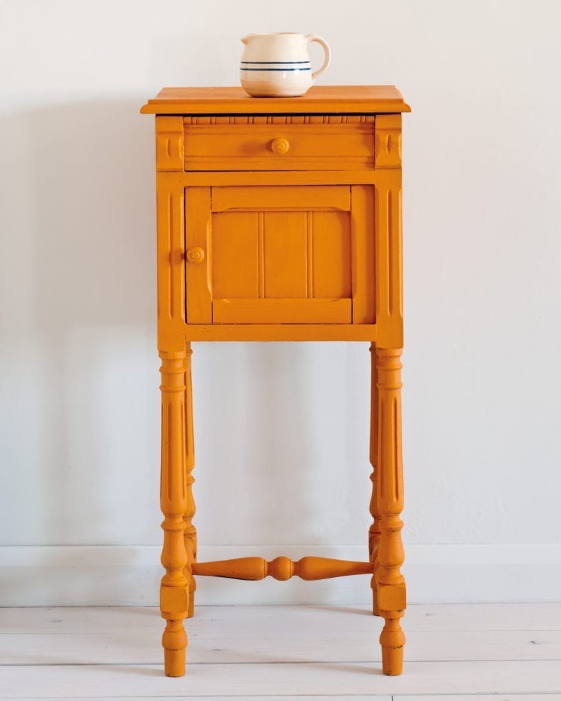 Side table painted with Chalk Paint® in Barcelona Orange, a warm and vivacious orange