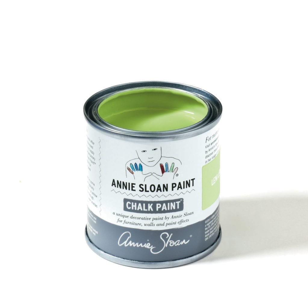 120ml tin of Lem Lem Chalk Paint® furniture paint by Annie Sloan, a soft, warm bright green colour created in collaboration with Oxfam