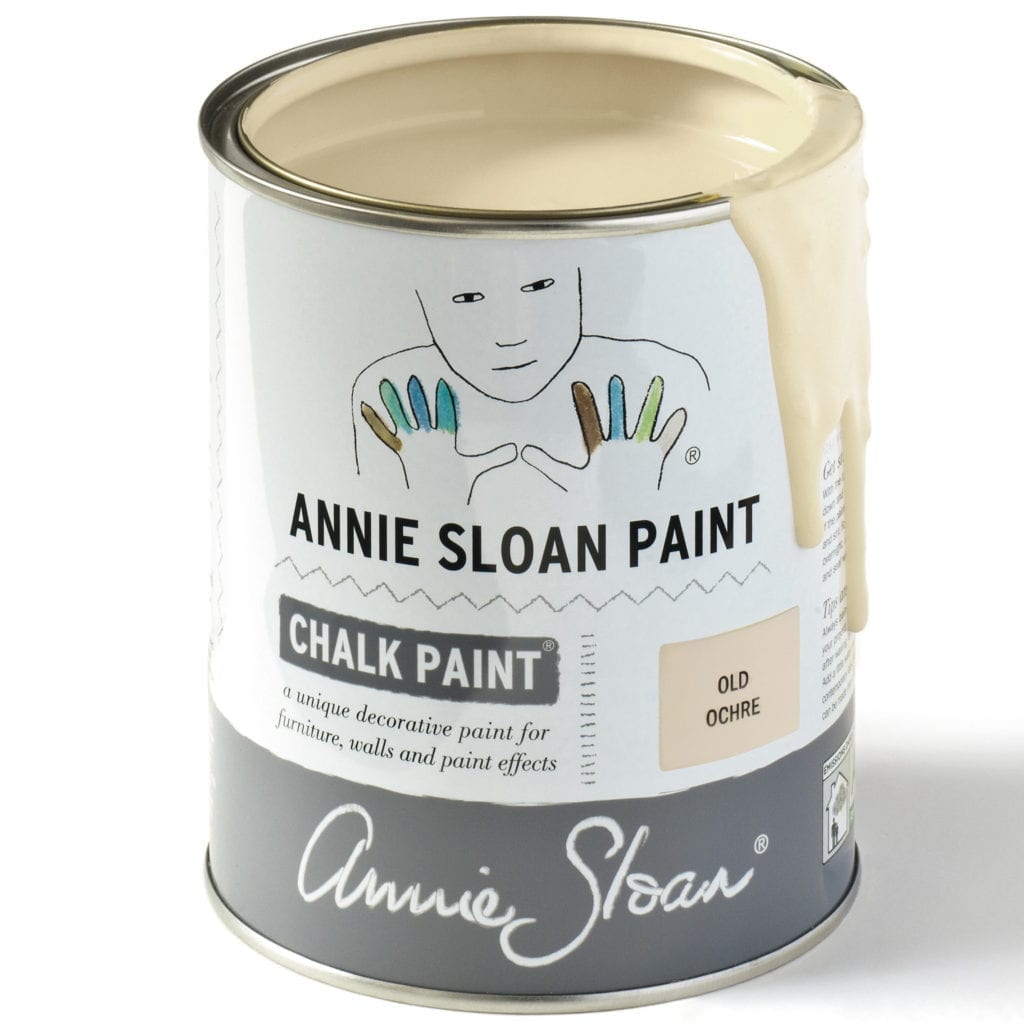 1 litre tin of Old Ochre Chalk Paint® furniture paint by Annie Sloan, a soft warm neutral beige cream
