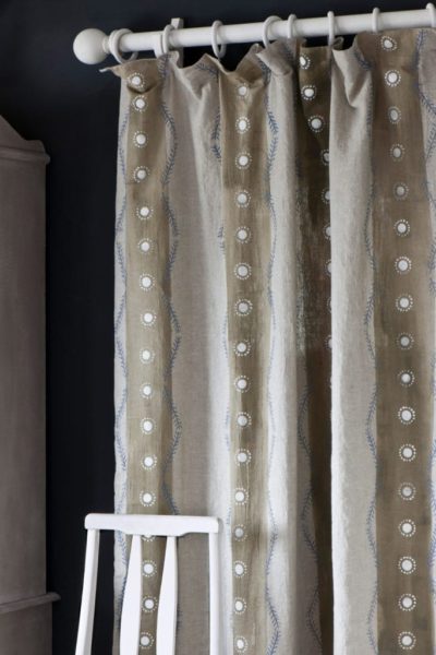 Dyed Painted and Stencilled Curtain with Chalk Paint® in Chateau Grey by Annie Sloan