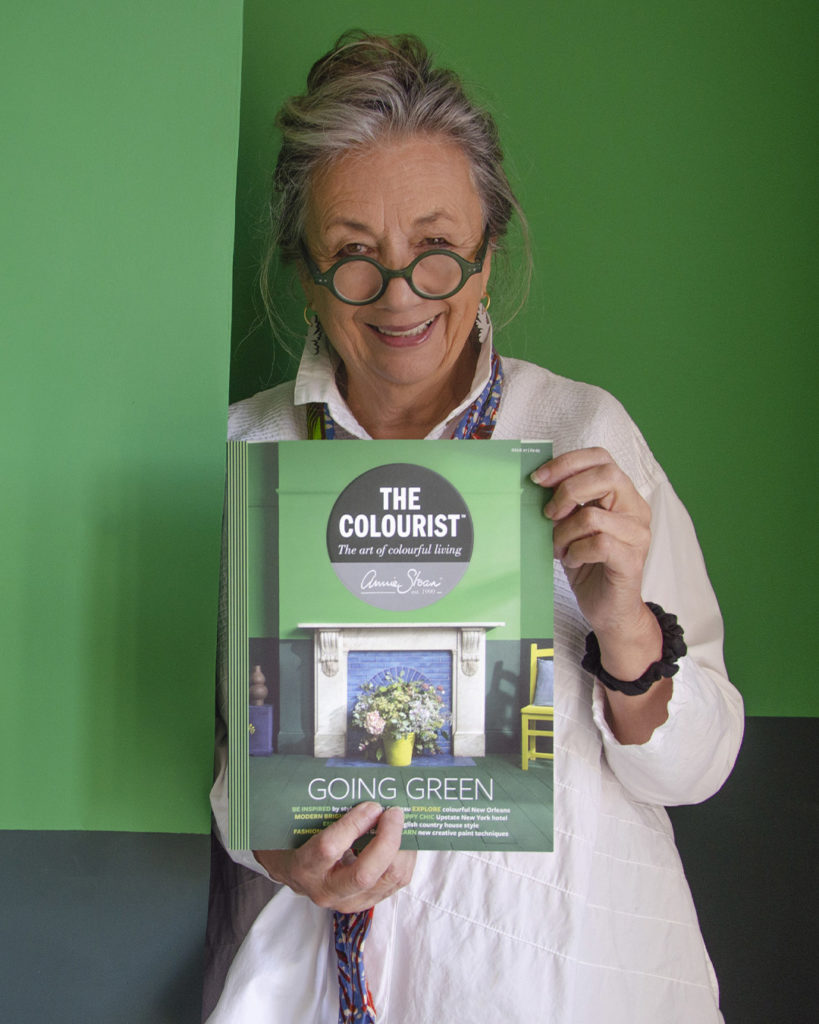 Annie Sloan holding the bookazine