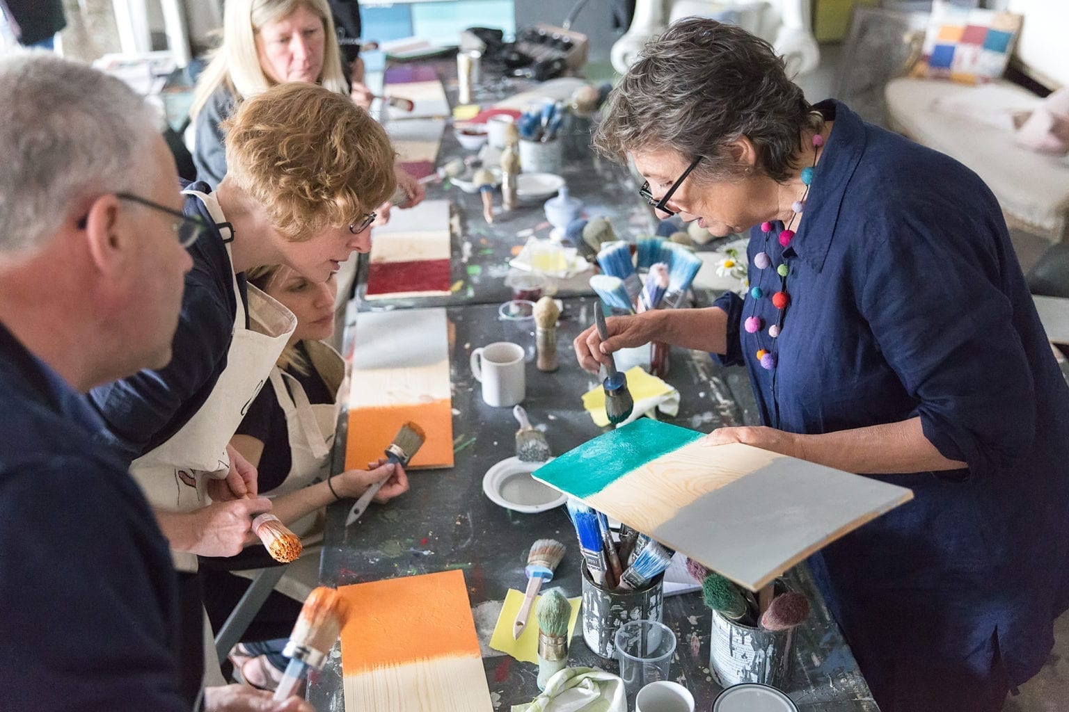 Annie Sloan teaching a Chalk Paint® Workshop