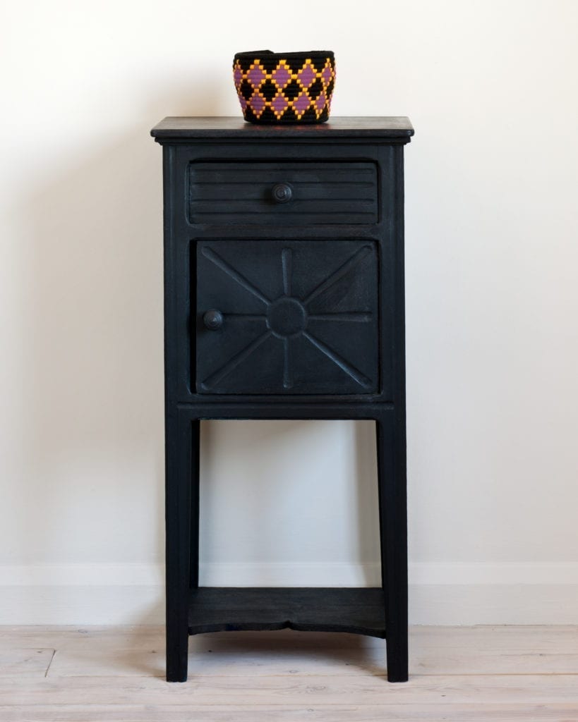 Side table painted with Chalk Paint® in Athenian Black, a true black.