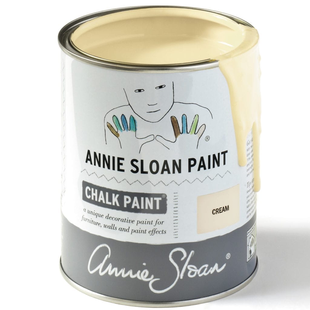 1 litre of Cream Chalk Paint® furniture paint by Annie Sloan, a soft creamy yellow