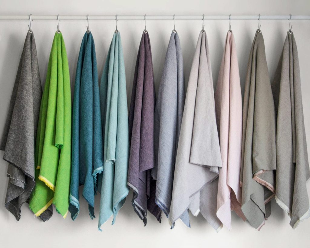 Linen Union fabric collection by Annie Sloan hung up